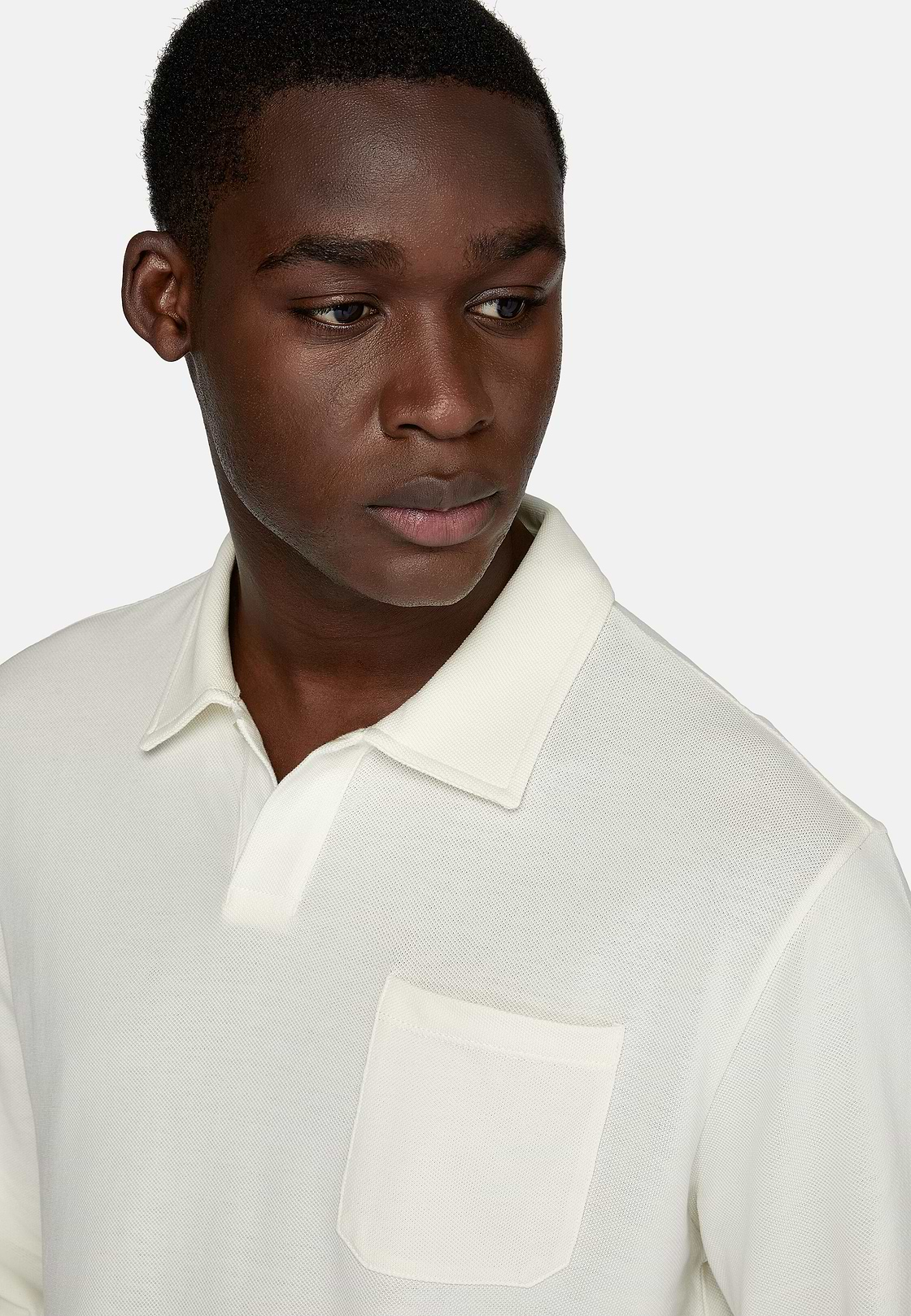 Camisola Polo Piqué de Algodão, White, hi-res