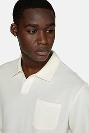 Camisola Polo Piqué de Algodão, White, hi-res