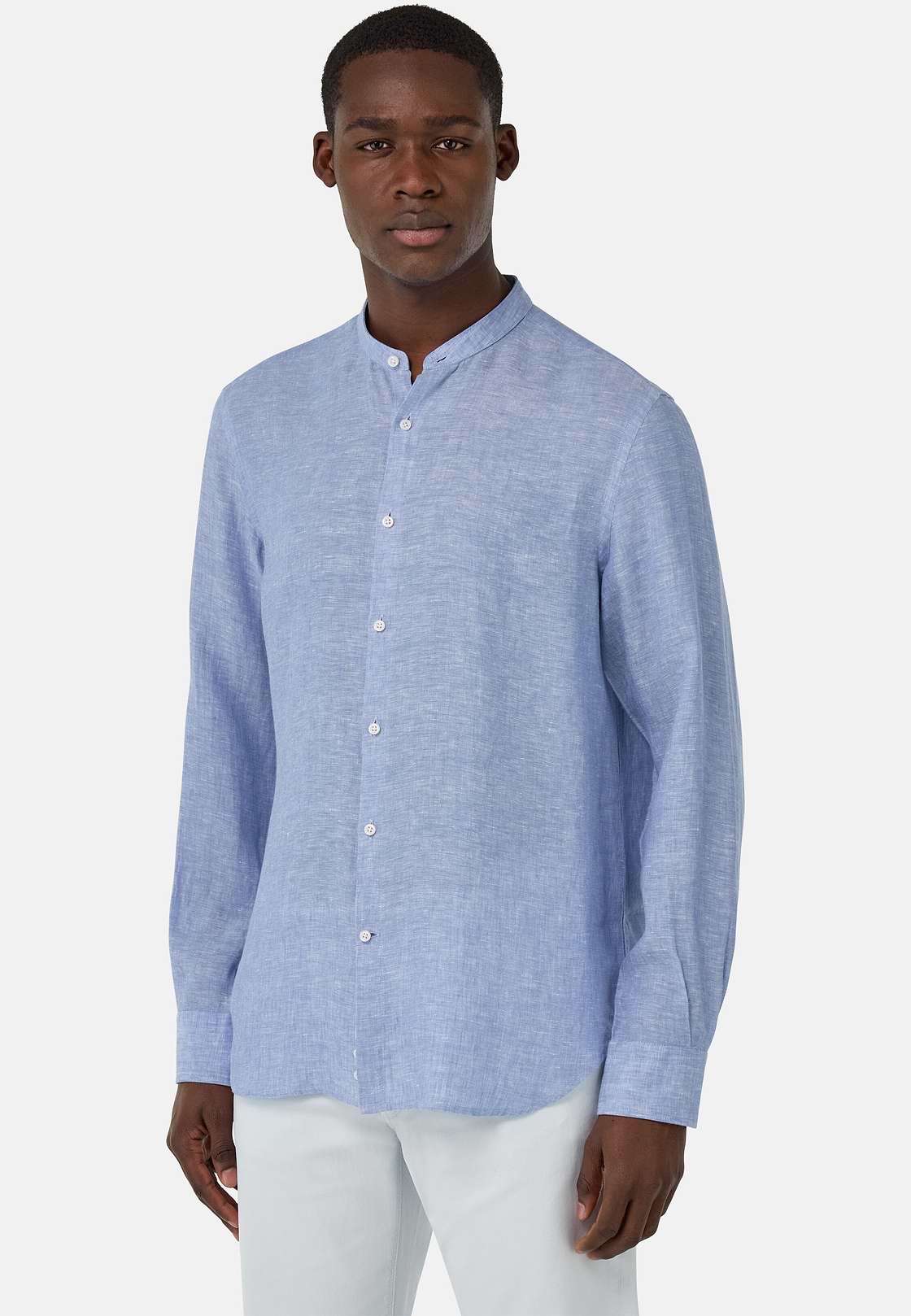 Regular Fit Linen Shirt, Light Blue, hi-res