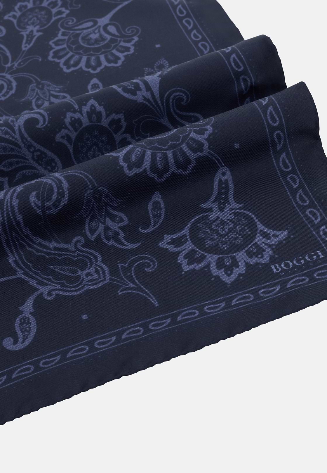 Bandana aus Seide mit Cashmere-Muster, Navy blau, hi-res, 3