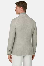 Giacca Micro Struttura In Misto Cotone E Lino B Jersey, Verde Chiaro, thumb, 3