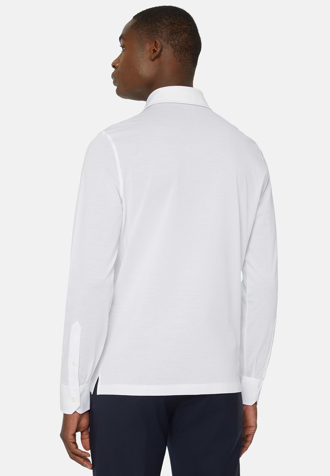 Camisa Estilo Polo De Piqué Hilo De Escocia Slim Fit, Blanco, hi-res