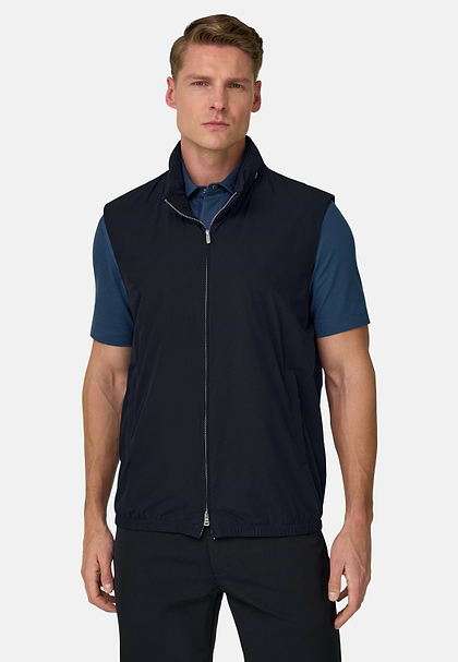Kamizelka z tkaniny technicznej, Navy blue, hi-res