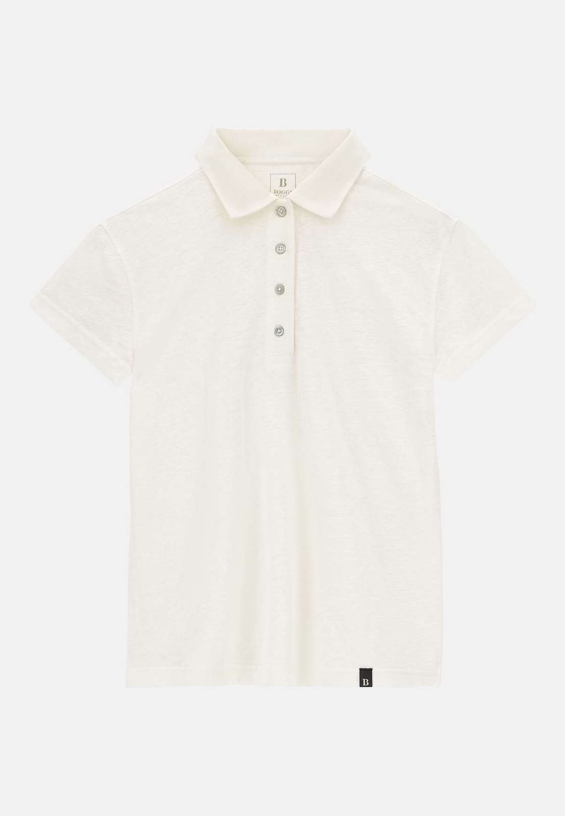 Polo en lin extensible, Blanc, hi-res, 5