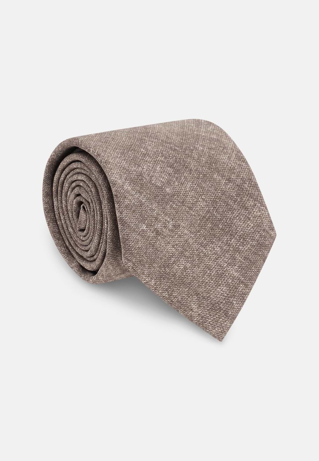 Corbata de Seda Efecto Jaspeado, Taupe, hi-res, 2