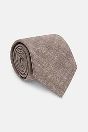 Corbata de Seda Efecto Jaspeado, Taupe, thumb, 2