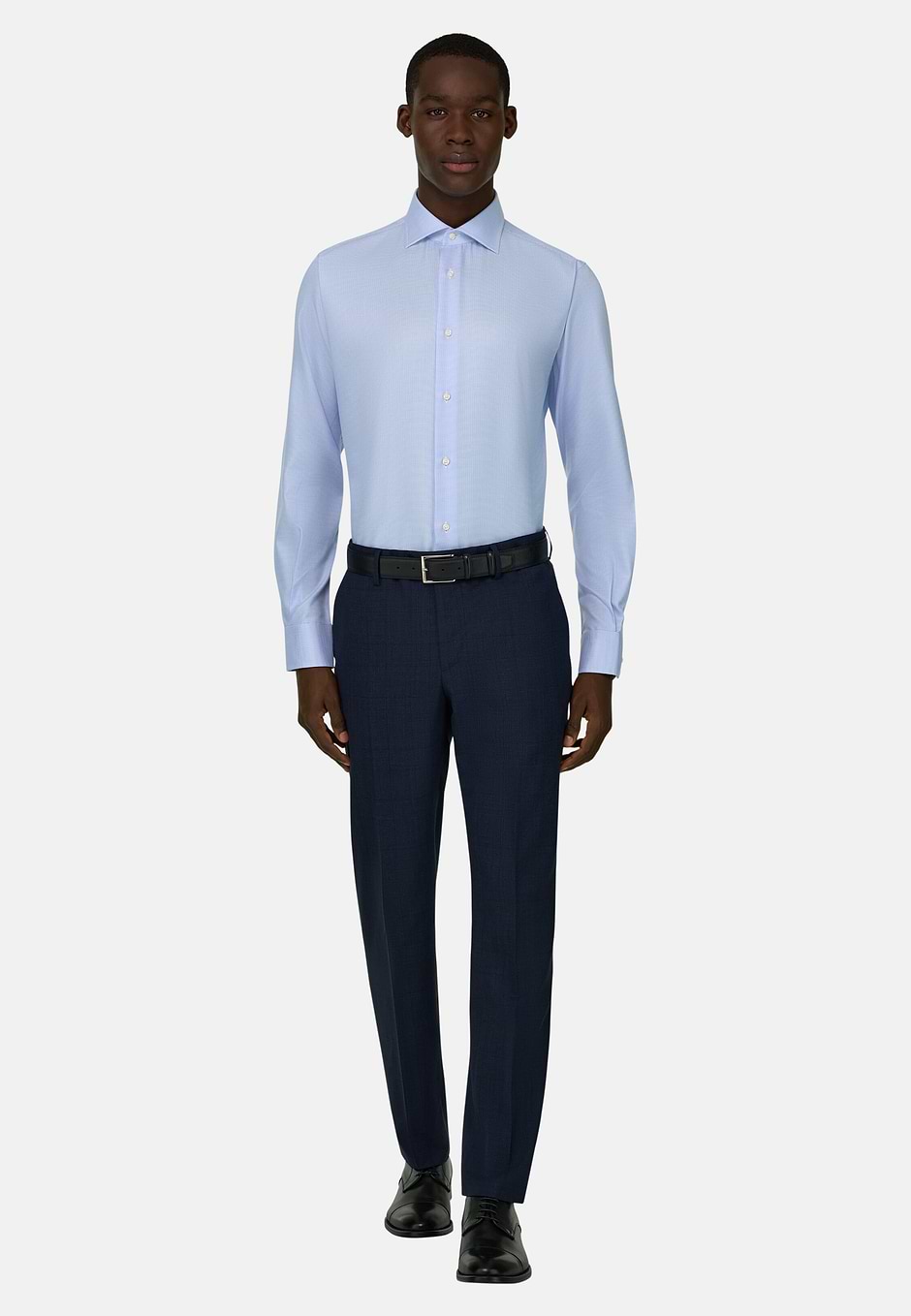 Camisa De Algodón Regular Fit, Azul claro, hi-res