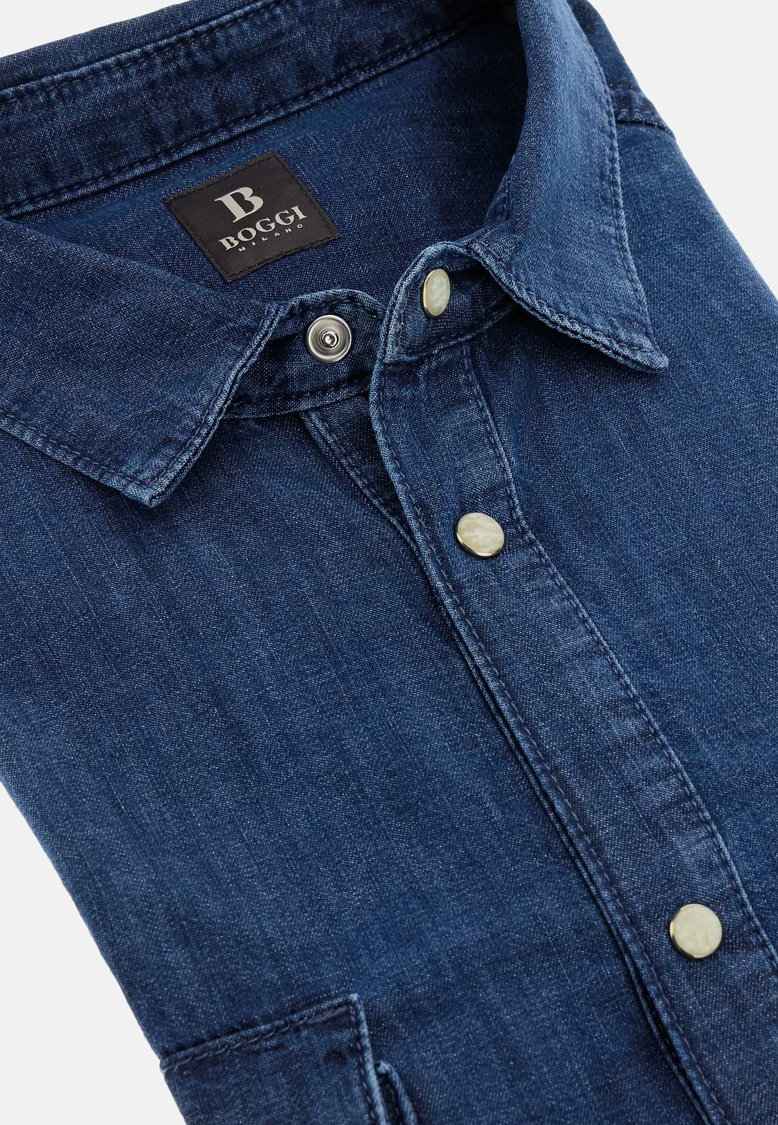 Surchemise En Coton Denim, Bleu, hi-res