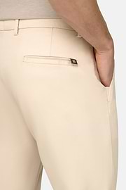 Pantalon En Coton Tencel Extensible, Sable, thumb, 4