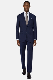 Pinstriped Wool Suit Style Anversa, Navy blue, hi-res