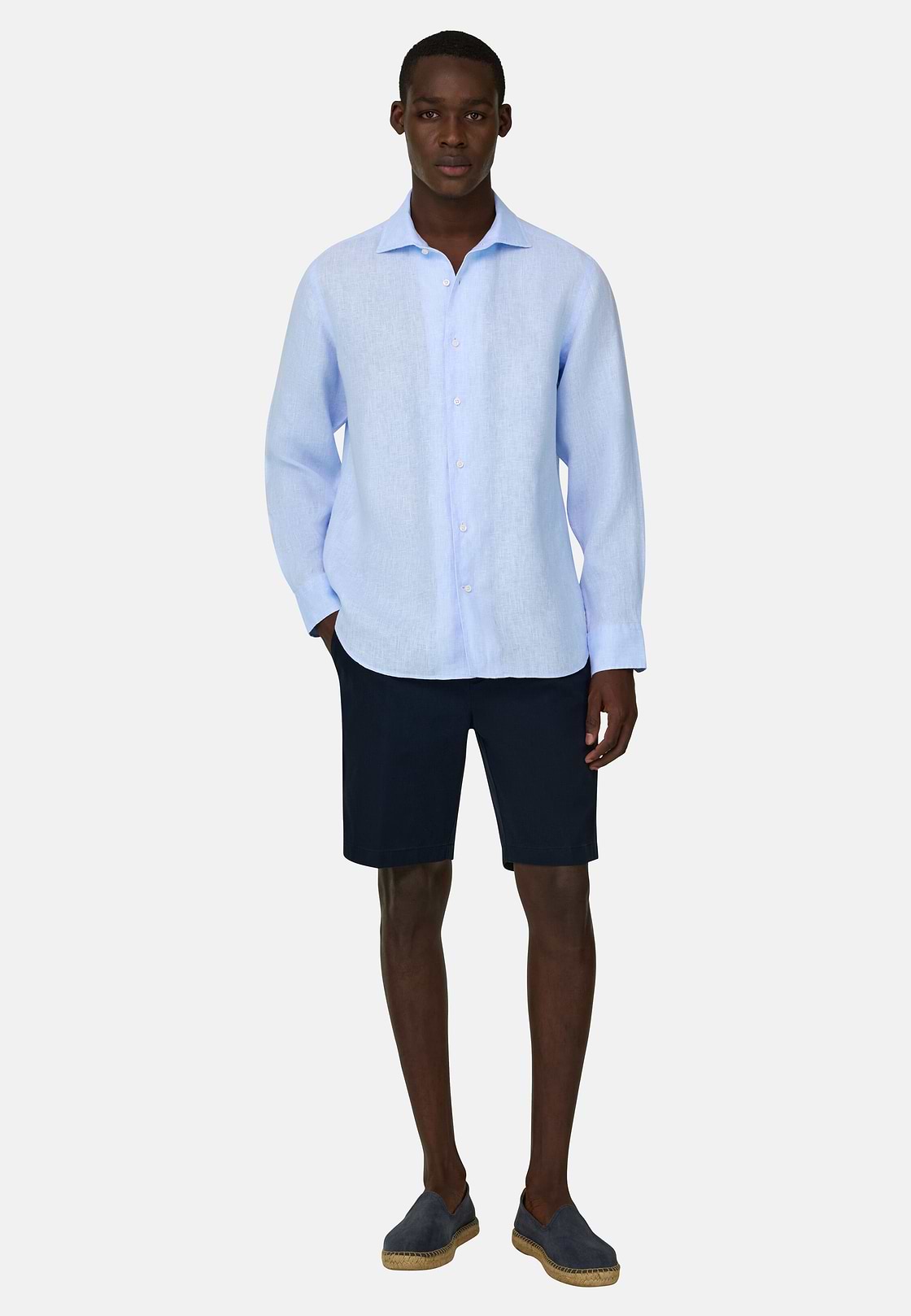 Hemd Aus Leinen Regular Fit, Blau, hi-res, 2