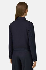 Blazer Volledige Rits Krijtstreep, Navy blue, thumb, 4