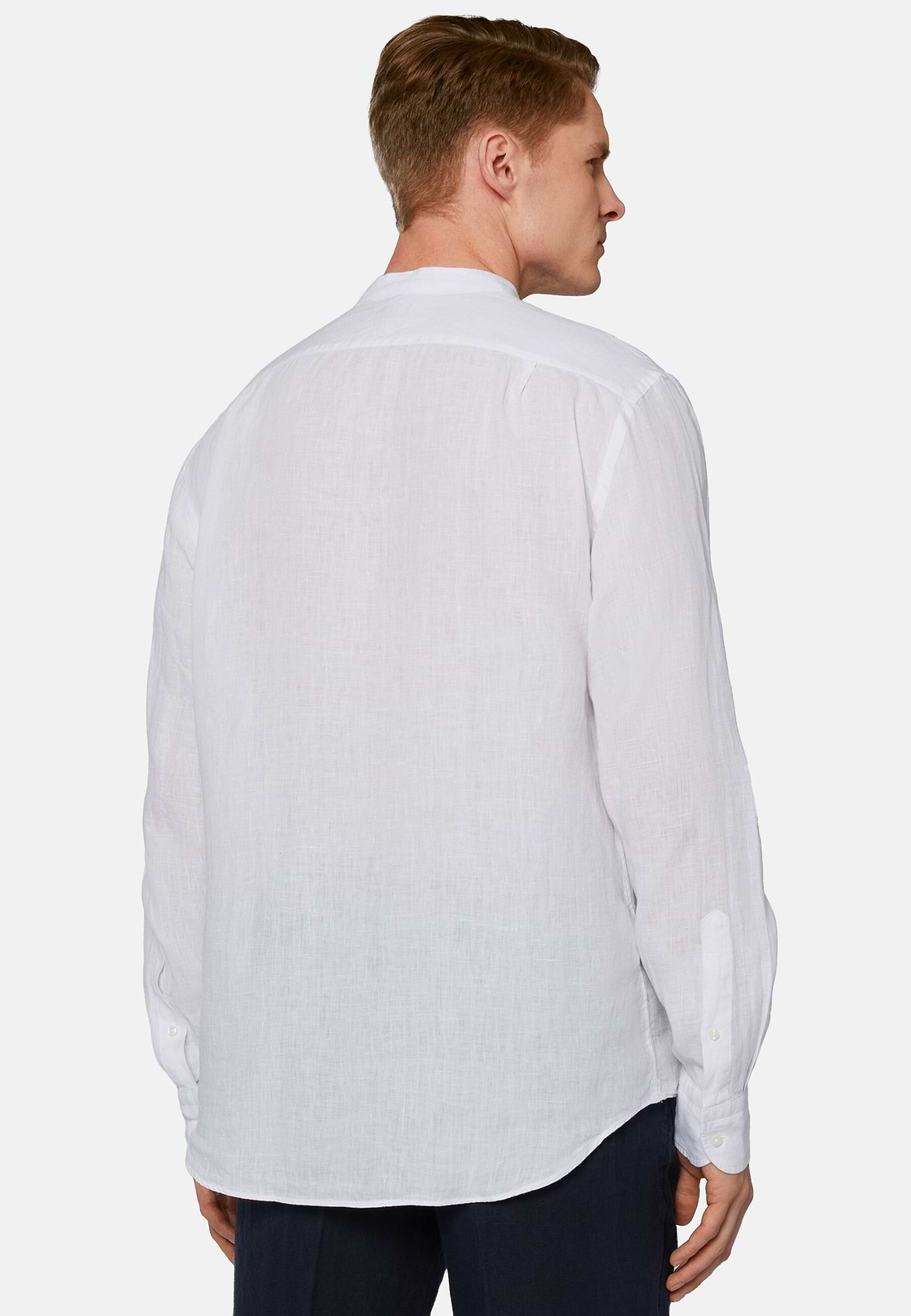 Camisa Coreana de Lino, Blanco, hi-res