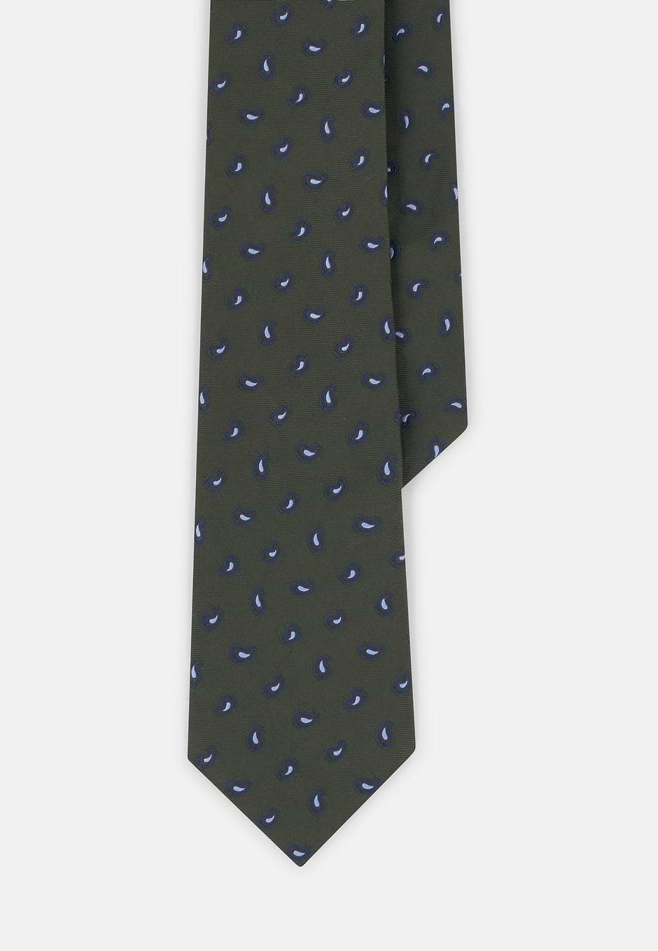 Tie Jacquard Micro Paisley Pattern Silk, Green, hi-res