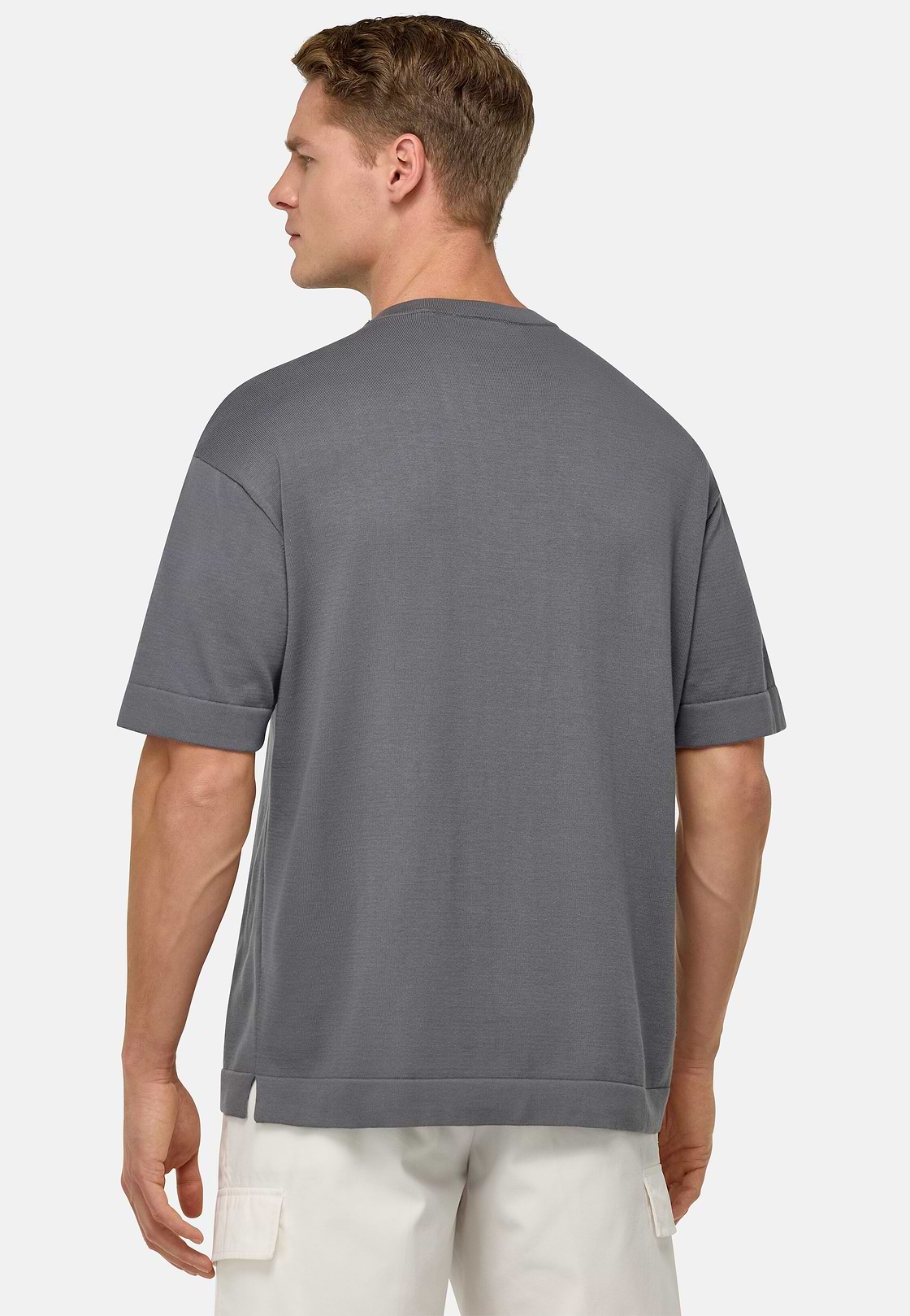 T-Shirt Di Maglia In Cotone Pima, Carbone, hi-res
