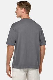 T-Shirt Di Maglia In Cotone Pima, Carbone, hi-res