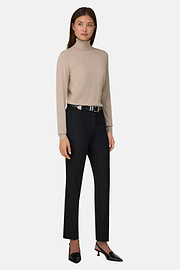 Trousers in Wool Blend Tapered Leg, Black, thumb, 2