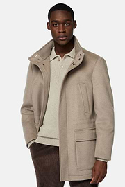 Car Coat Aus Kaschmir-Wolle, Gefüttert, Taupe, hi-res