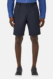 Stretch Cotton Bermuda Shorts, Navy blue, hi-res