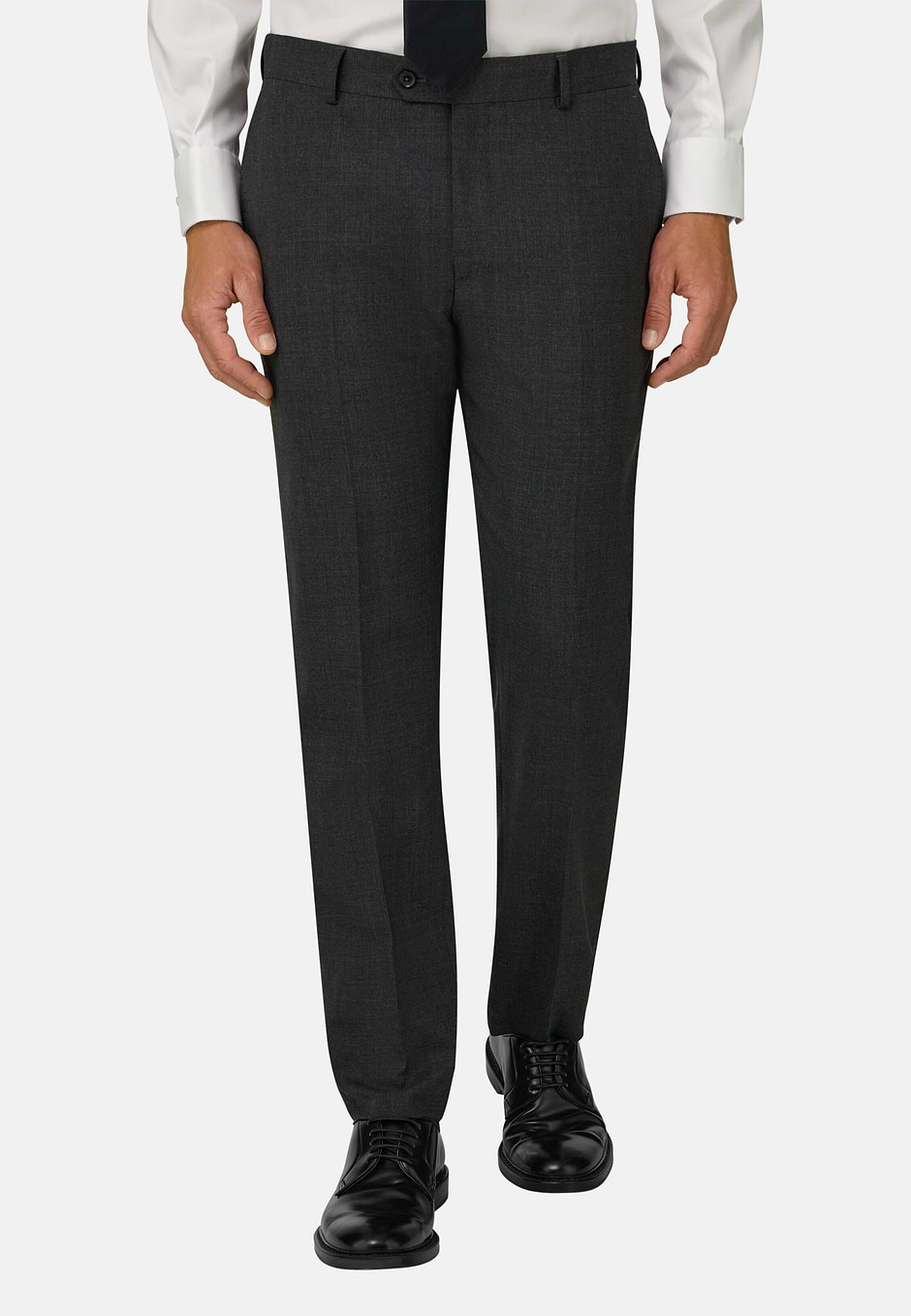 Trousers in Pure Wool Travel, Grey, hi-res