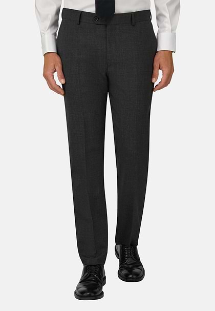 Trousers in Pure Wool Travel, Grey, hi-res