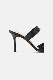 Leather Mules, Black, thumb, 3