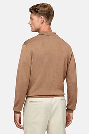 Hazelnut Polo Neck Jumper in Merino Wool, Hazelnut, hi-res