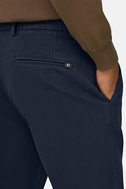 Trousers in Stretch Cotton, Navy blue, thumb, 3