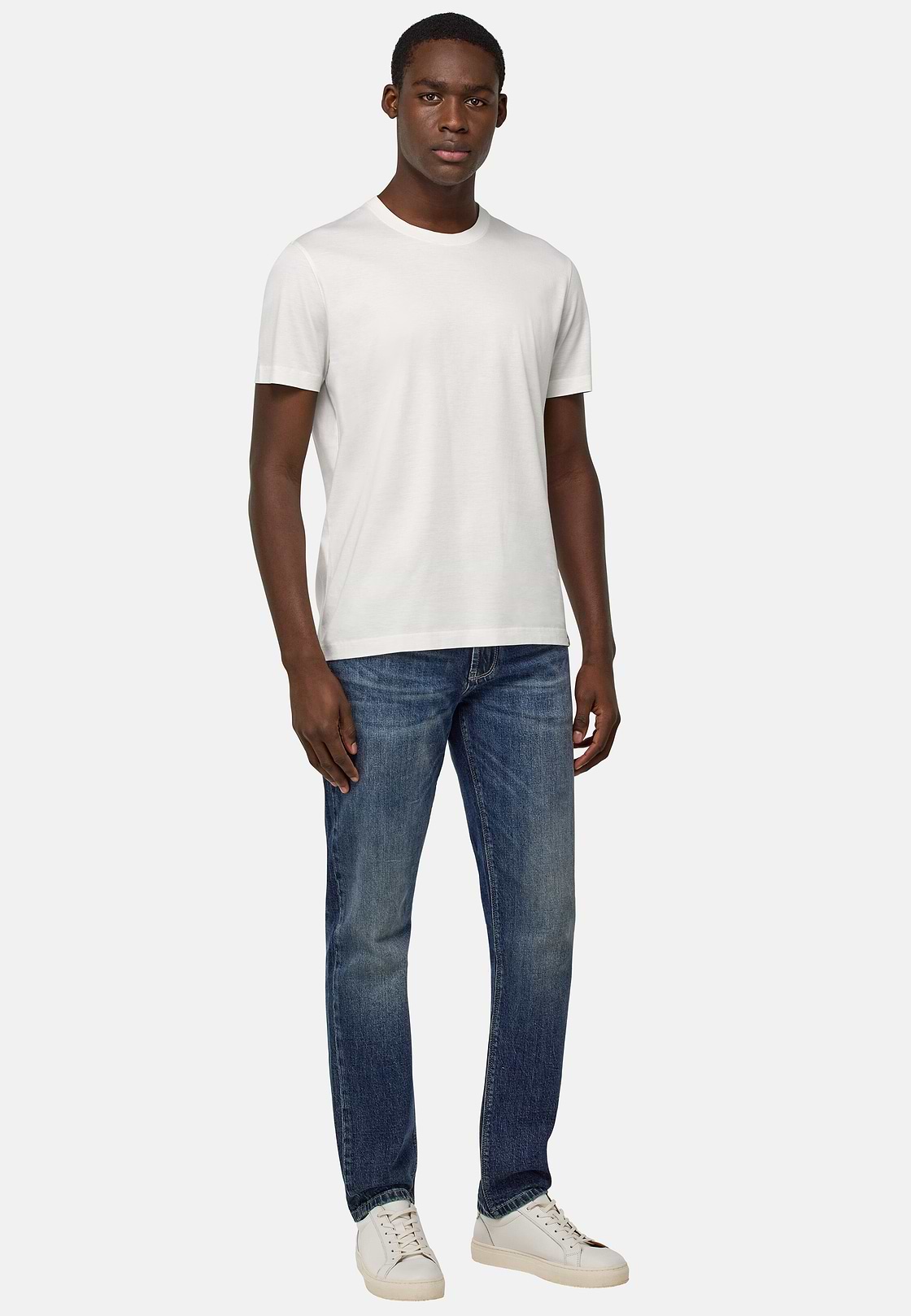 Dark Blue Stretch Denim Jeans, Dark Blue, hi-res