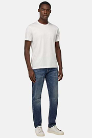 Dark Blue Stretch Denim Jeans, Dark Blue, hi-res