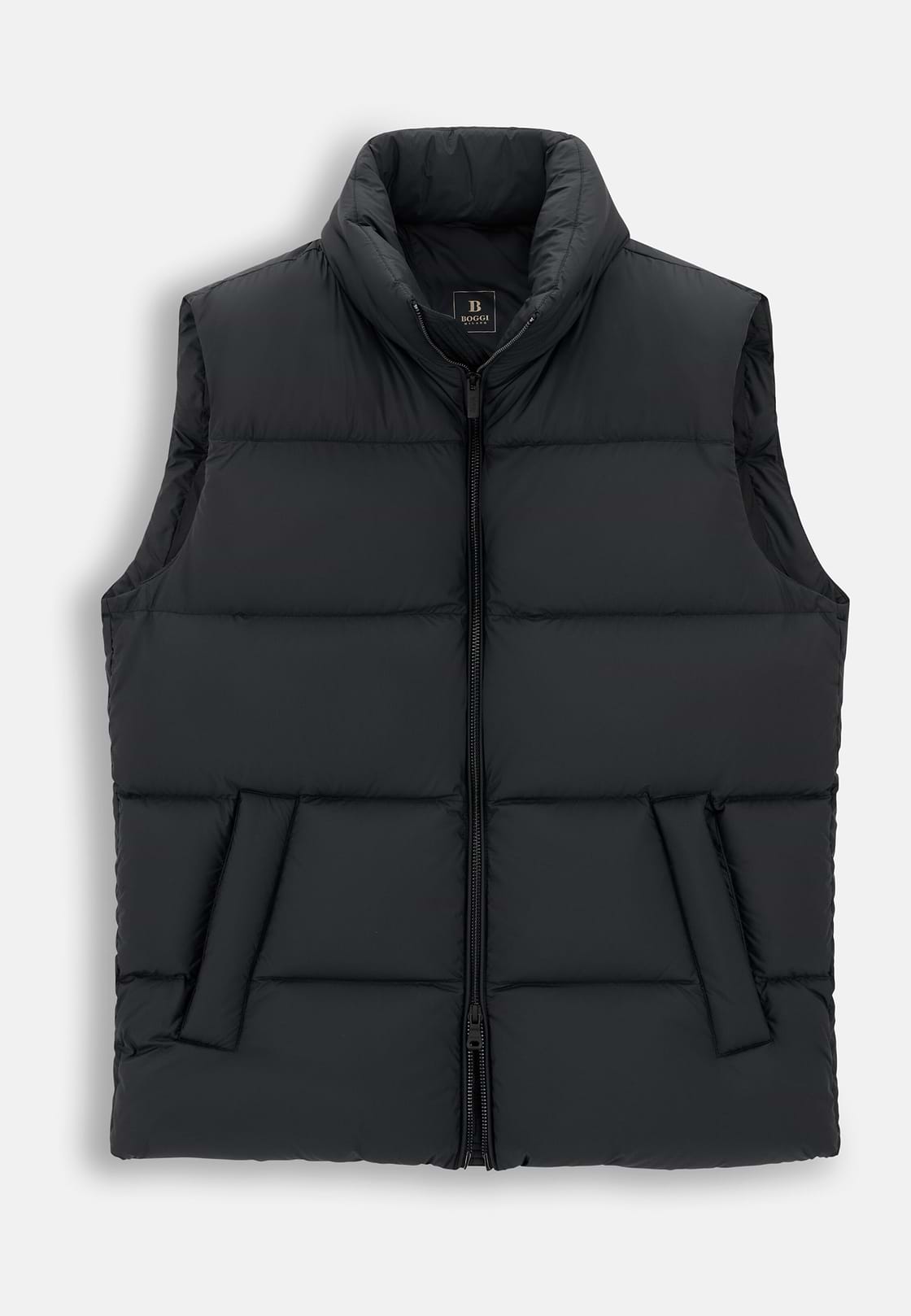 Gilet in Goose Down Technical Fabric, Black, hi-res, 6