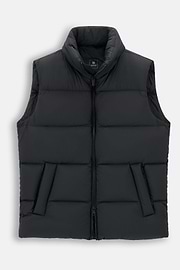 Gilet in Goose Down Technical Fabric, Black, thumb, 6