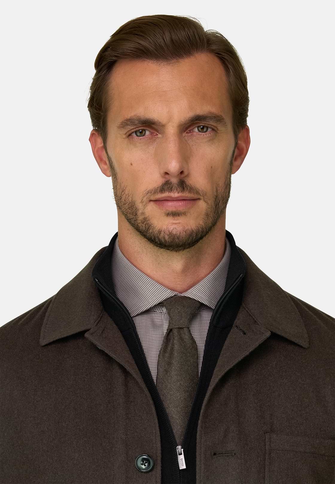 TRADE | Giacca Camicia in Cashmere, Marrone scuro, hi-res, 3