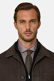 TRADE | Giacca Camicia in Cashmere, Marrone scuro, thumb, 3