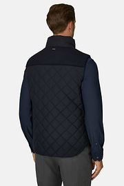 Gesteppte Weste aus technischem Gewebe, Navy blau, thumb, 4