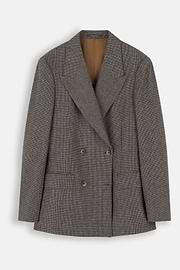 Blazer Double-Breasted in Wool, Taupe, thumb, 5