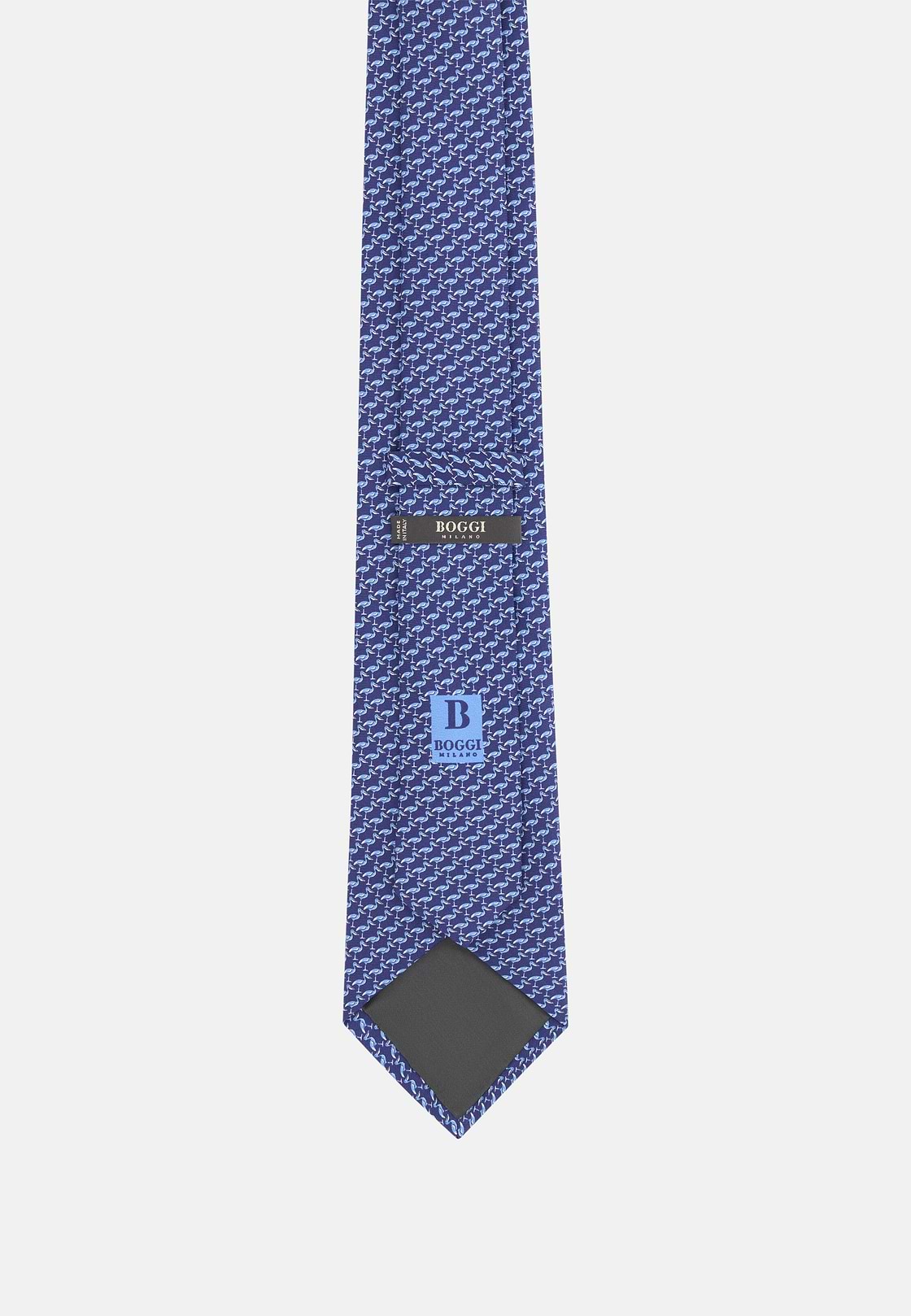 Corbata Estampado Pelícanos Seda, Azul  Marino, hi-res, 3