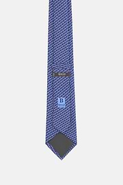 Corbata Estampado Pelícanos Seda, Azul  Marino, thumb, 3