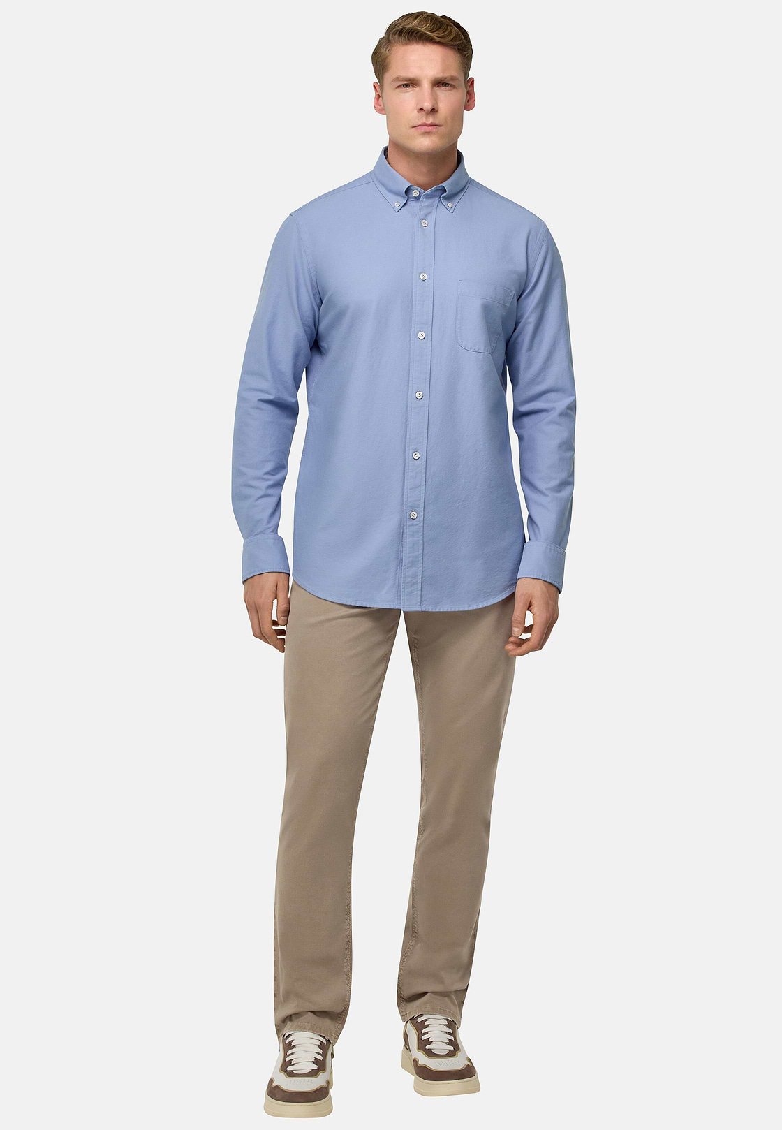 Jean En Coton Extensible, Taupe, hi-res