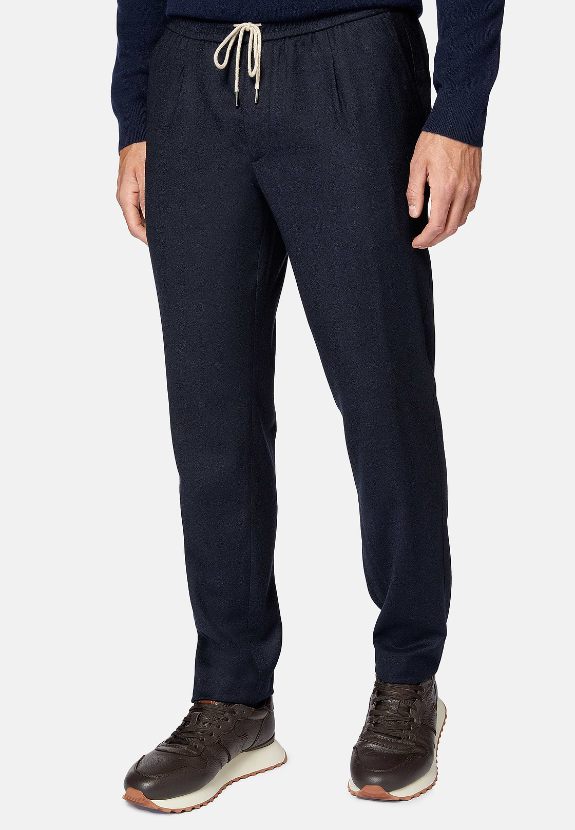 Pantalon De Ville En Flanelle, bleu marine, hi-res