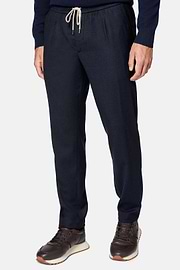 Pantalon De Ville En Flanelle, bleu marine, hi-res