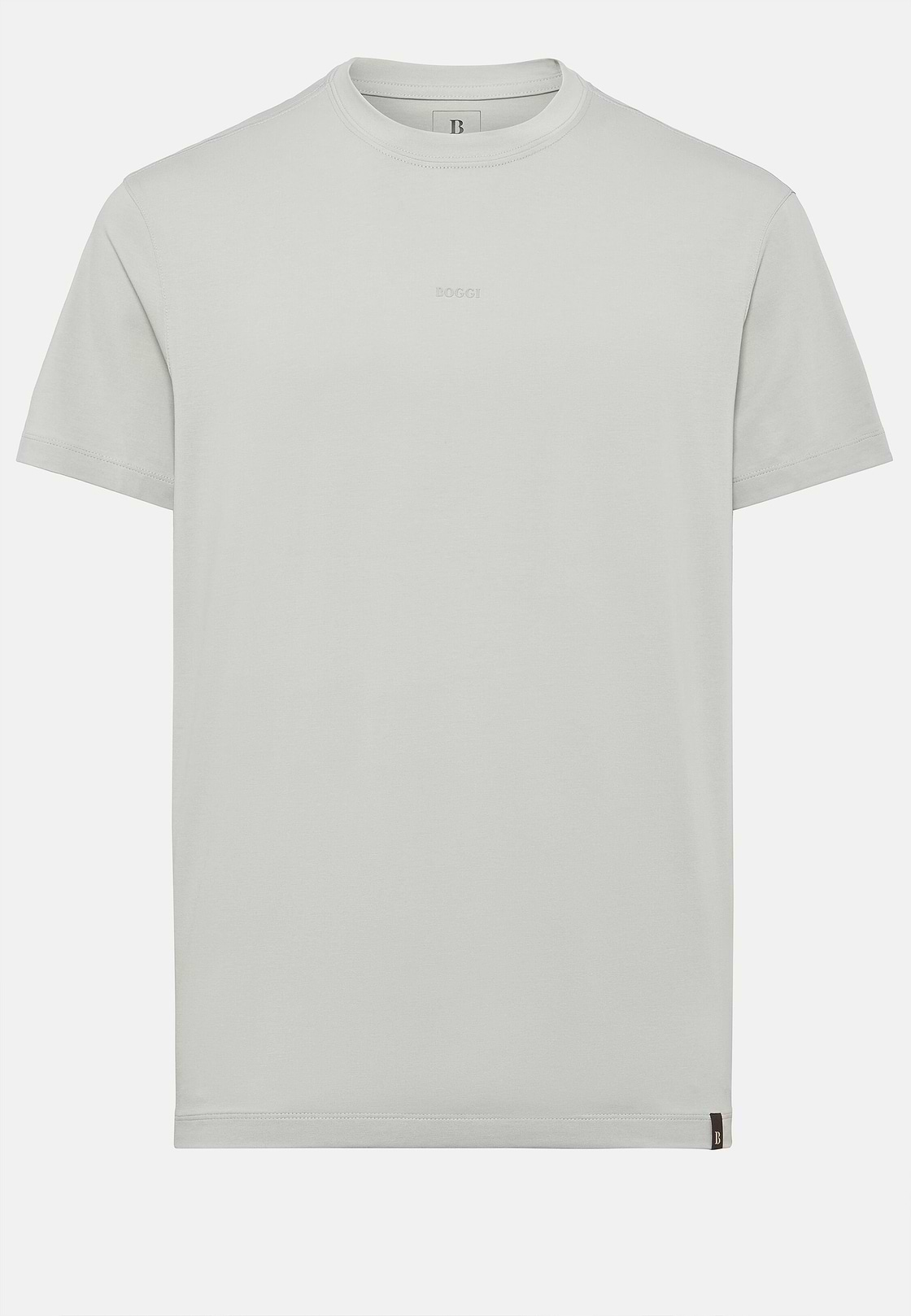 T-Shirt In Cotone Supima Elasticizzato, Light grey, hi-res