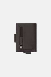 Tarjetero de Piel Estampada, Marron oscuro, thumb, 3