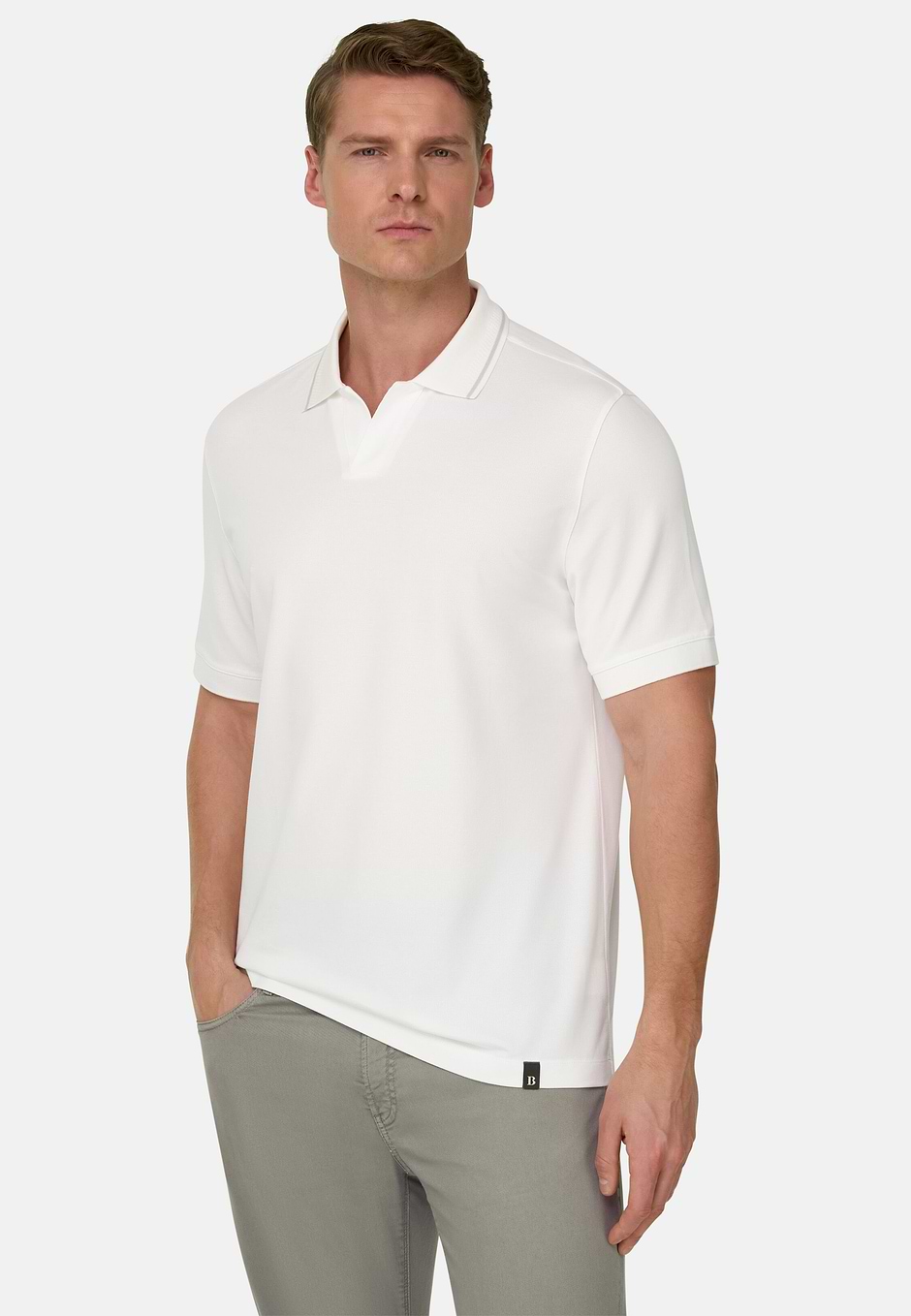 Polo de Piqué de Alto Rendimiento con Hilo S-Cafè®, Blanco, hi-res
