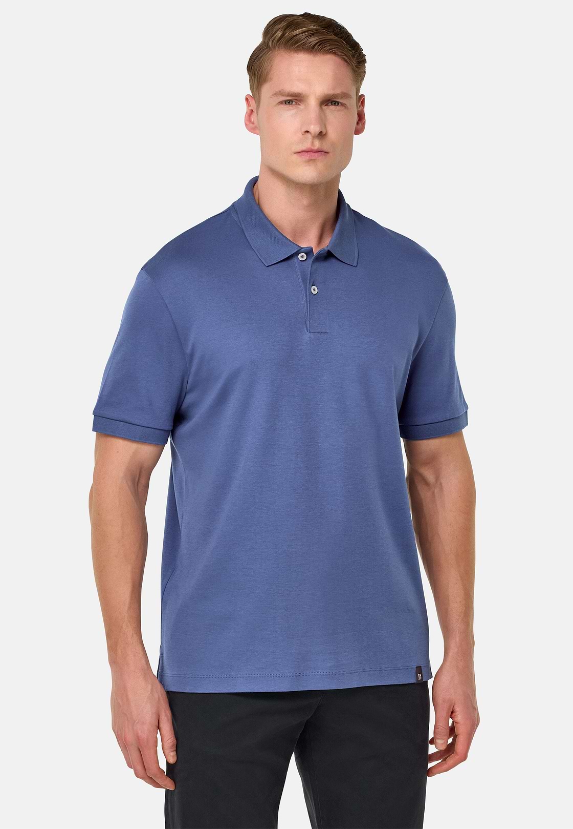 Jersey Polo Shirt, Indigo, hi-res