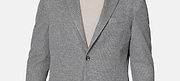 B Jersey Grey Jacket In Cotton, Wool and Polyester, Grey, hi-res