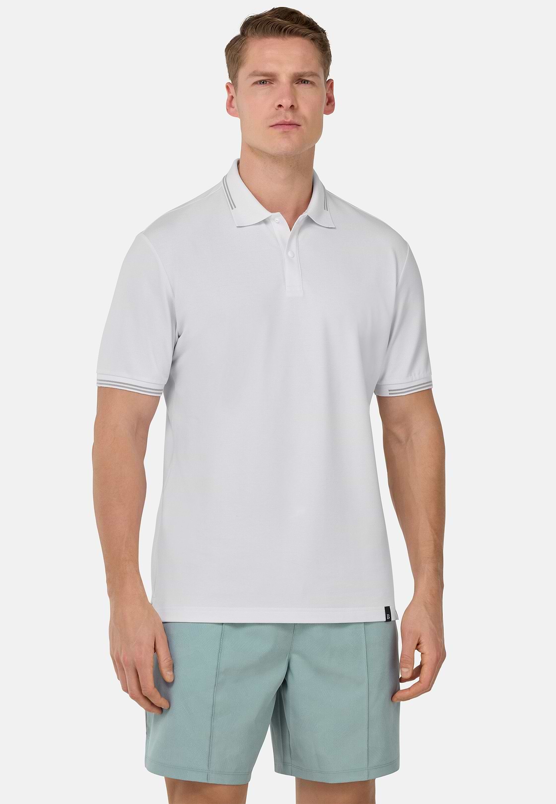 Cool Jade-Fresh Piqué Polo Shirt, White, hi-res