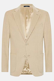 Beige Cotton Velvet Jacket, Beige, hi-res