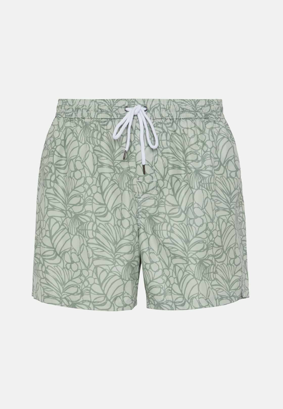 Floral Print Swimsuit, Green, hi-res