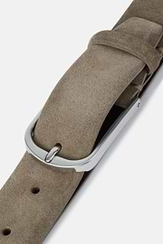 Suede Leather Belt, Taupe, hi-res